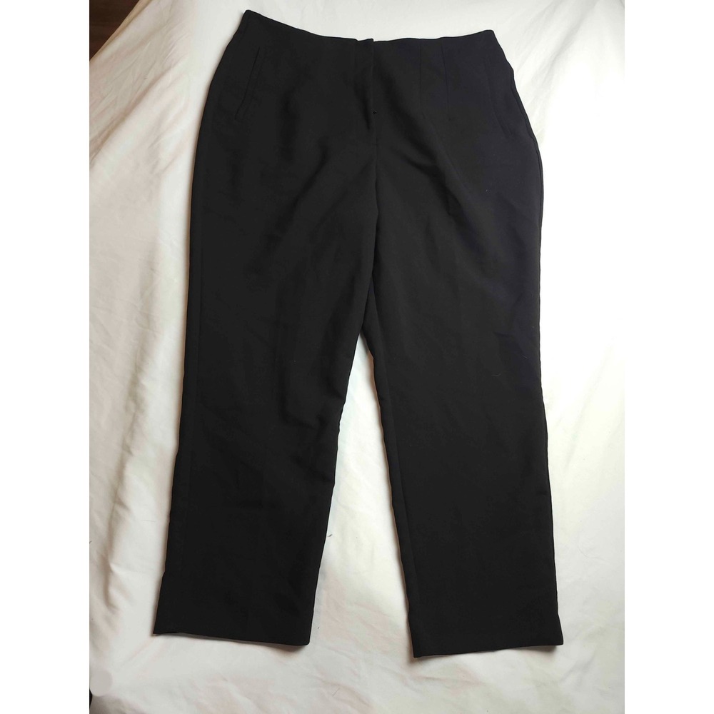 Nine West Tapered Dress Pants Womens 16 Black Stretch Minimalist Office Siren